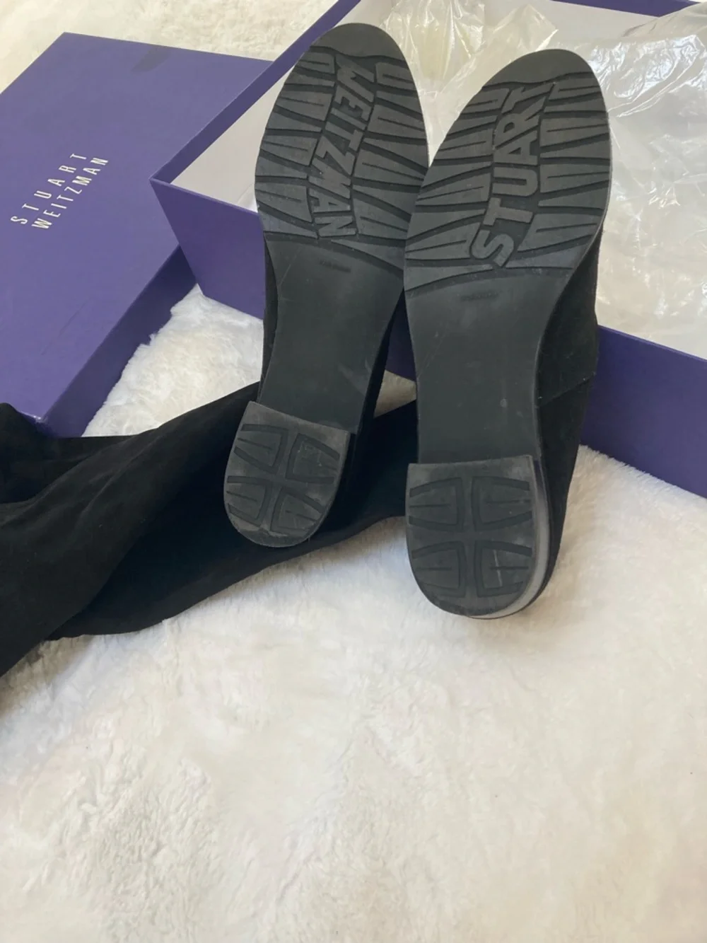 Stuart Weitzman Black Over-the-Knee Suede Boots